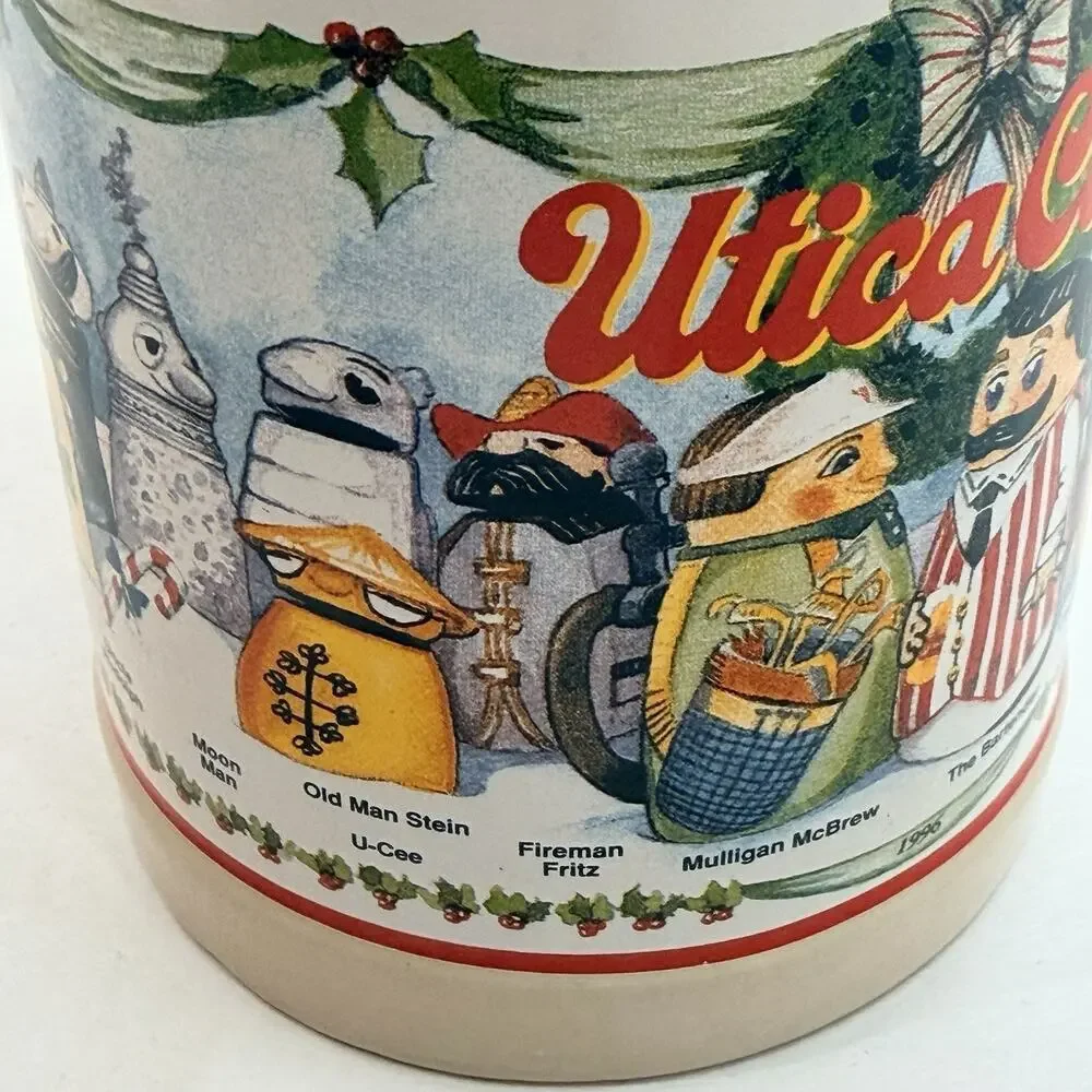 Vintage 90s Webco Utica Club Characters Beer Stein Mug FX Matt Brewing Company